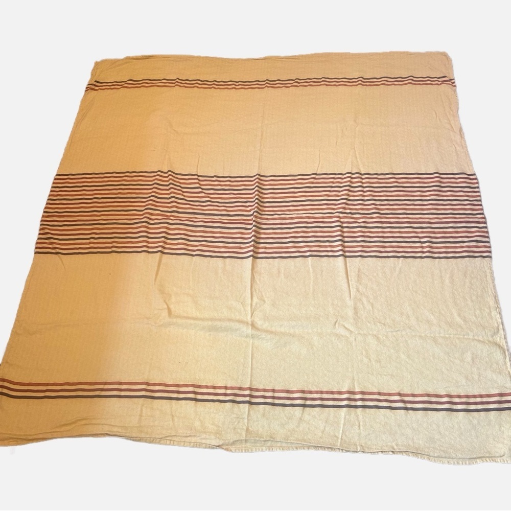 YVES DELORME PARIS Tablecloth Wall Hanging Linen Cotton Blend Striped